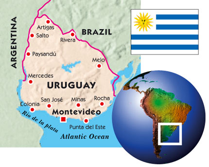 Urugvajus zemelapis